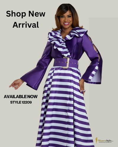 Bold & Beautiful: Purple/White Striped Statement Dress