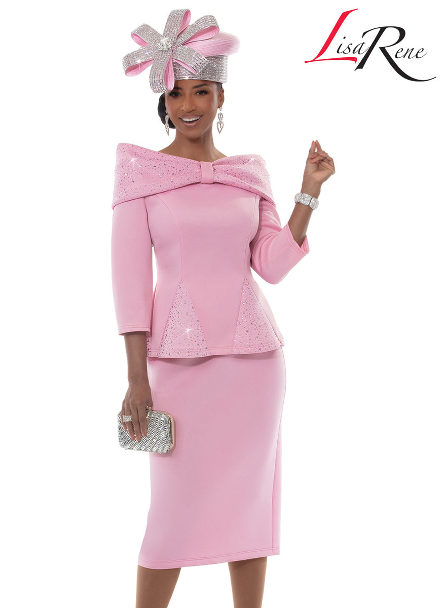 Lisa Rene' Women’s Jacket & Skirt Set – Rhinestone, Button-Front in ...